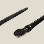 Genuine Exotic Caiman Alligator Skin Cowboy Belt with Removable Buckle - Black - OriginalWestern.com