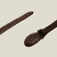 Genuine Exotic Caiman Alligator Skin Western Belt with Removable Buckle - Brown - OriginalWestern.com