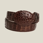Genuine Exotic Caiman Alligator Skin Western Belt with Removable Buckle - Brown - OriginalWestern.com