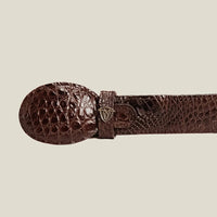 Genuine Exotic Caiman Alligator Skin Western Belt with Removable Buckle - Brown - OriginalWestern.com