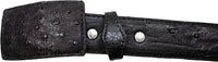 Genuine Exotic Full Quill Ostrich Skin Cowboy Belt with Removable Buckle - Black - OriginalWestern.com