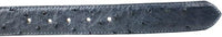 Genuine Exotic Full Quill Ostrich Skin Cowboy Belt with Removable Buckle - Blue Jeans - OriginalWestern.com