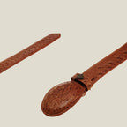Genuine Exotic Full Quill Ostrich Skin Cowboy Belt with Removable Buckle - Cognac - OriginalWestern.com