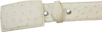 Genuine Exotic Full Quill Ostrich Skin Cowboy Belt with Removable Buckle - White - OriginalWestern.com
