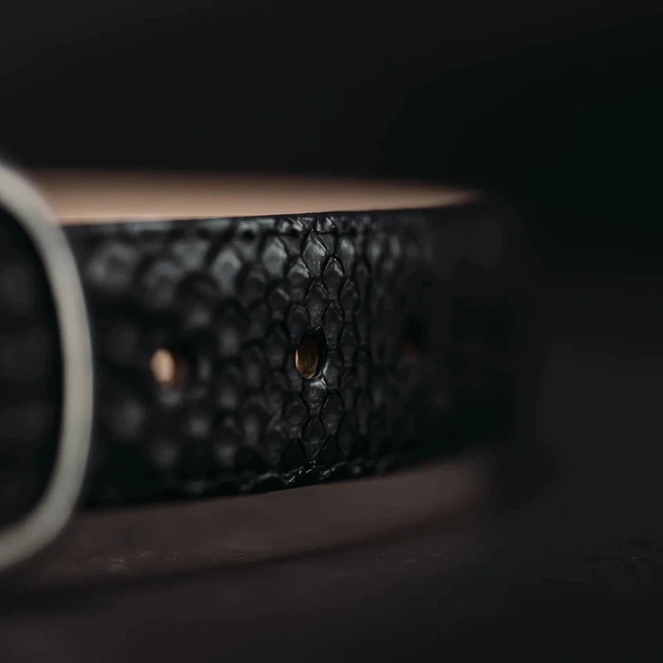 Genuine Exotic Python Snakeskin Western Belt with Removable Buckle - Black - OriginalWestern.com