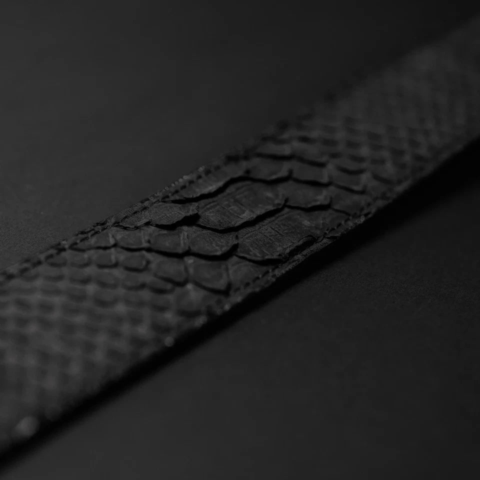 Genuine Exotic Python Snakeskin Western Belt with Removable Buckle - Black - OriginalWestern.com