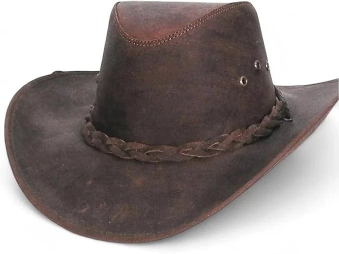 Genuine Leather Cowboy Western Hat for Men and Woman with Braided Band-Brown - OriginalWestern.com