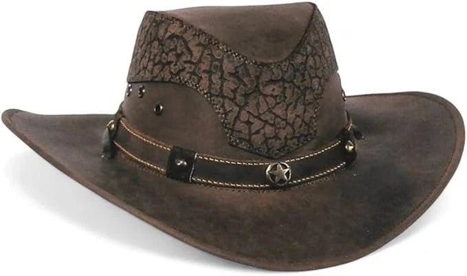 Genuine Leather Cowboy Western Hat for Men and Woman with Bull Shoulder-Brown - OriginalWestern.com