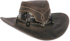 Genuine Leather Cowboy Western Hat for Men and Woman with Caiman Skin-Brown - OriginalWestern.com