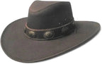 Genuine Leather Cowboy Western Hat for Men and Woman with Conchos Band-Brown - OriginalWestern.com