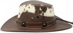 Genuine Leather Cowboy Western Hat for Men and Woman with Cowhide Hair-Brown - OriginalWestern.com