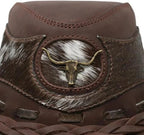 Genuine Leather Cowboy Western Hat for Men and Woman with Cowhide Hair-Brown - OriginalWestern.com