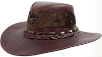 Genuine Leather Cowboy Western Hat for Men and Woman with Cowhide Hair-Brown - OriginalWestern.com