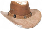 Genuine Leather Cowboy Western Hat for Men and Woman with Cowhide Hair-Camel - OriginalWestern.com