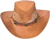 Genuine Leather Cowboy Western Hat for Men and Woman with Cowhide Hair-Camel - OriginalWestern.com