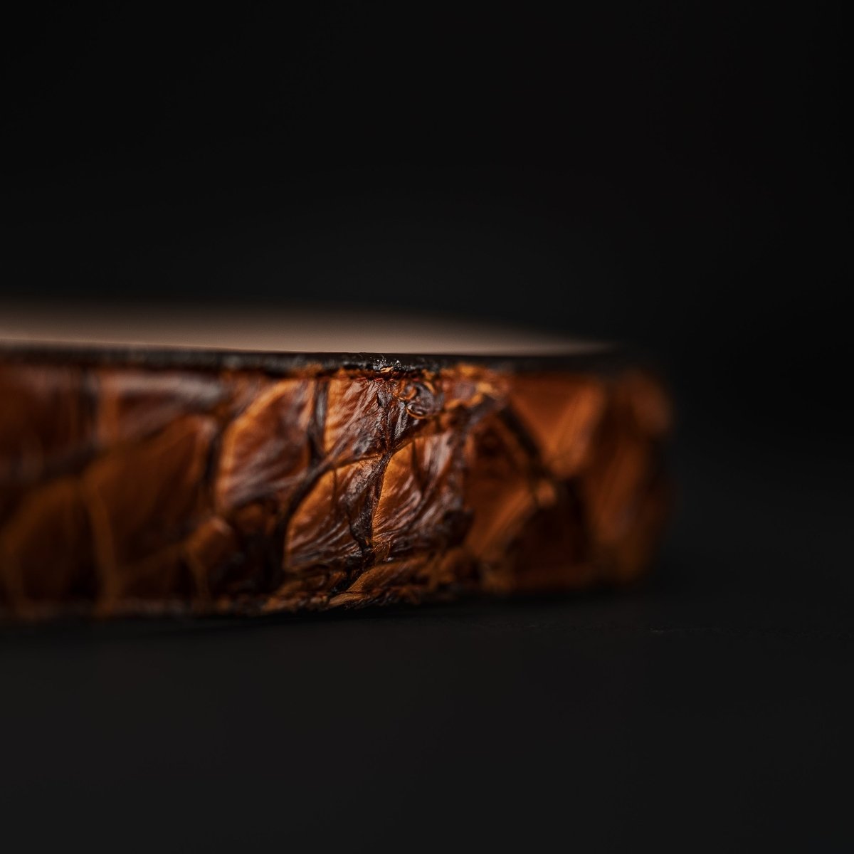 Genuine Pirarucu Monster Fish Skin Western Belt with Removable Buckle - Cognac - OriginalWestern.com