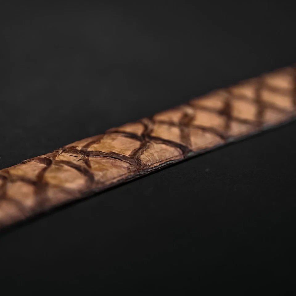 Genuine Pirarucu Monster Fish Skin Western Belt with Removable Buckle - Oryx - OriginalWestern.com