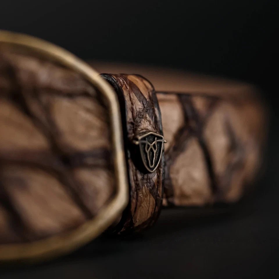 Genuine Pirarucu Monster Fish Skin Western Belt with Removable Buckle - Oryx - OriginalWestern.com