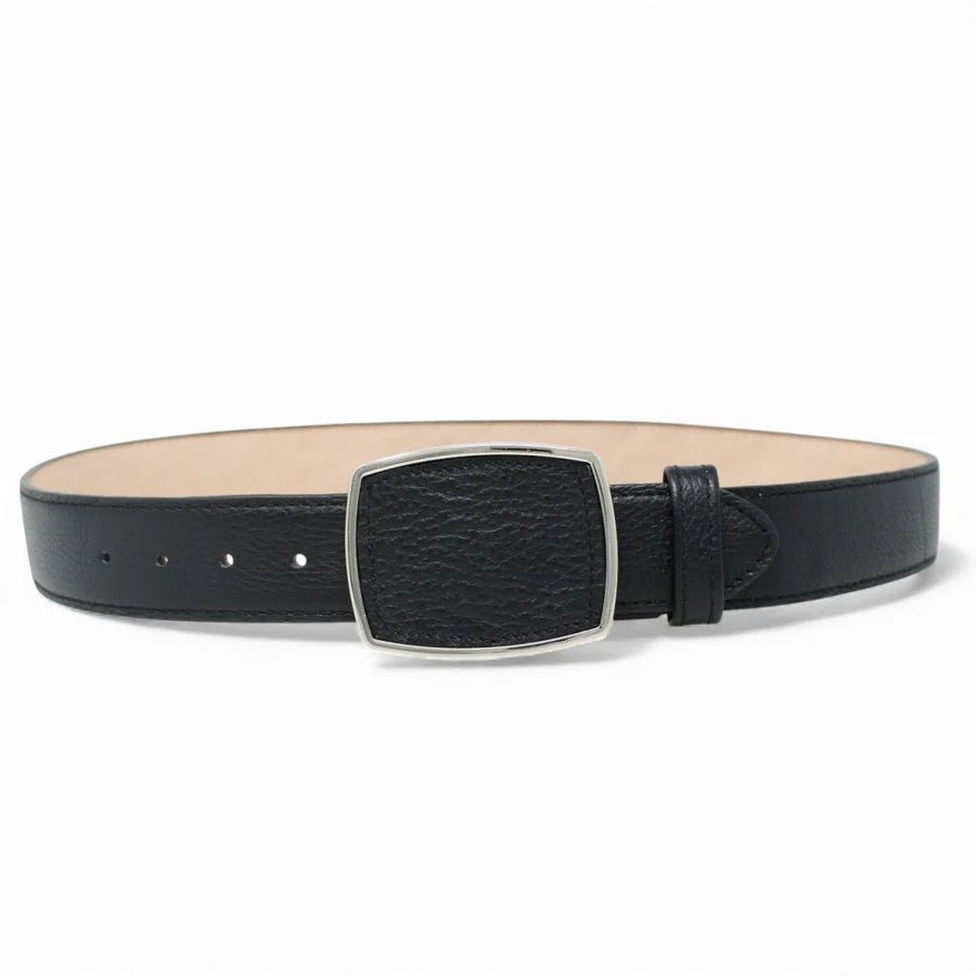 Genuine Premium Leather Western Belt with Metal Removable Buckle - Black - OriginalWestern.com