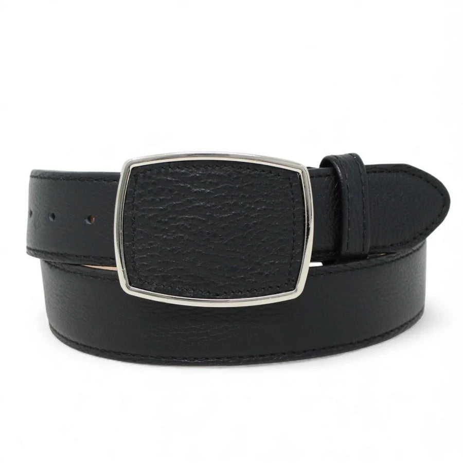Genuine Premium Leather Western Belt with Metal Removable Buckle - Black - OriginalWestern.com