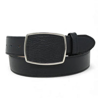 Genuine Premium Leather Western Belt with Metal Removable Buckle - Black - OriginalWestern.com