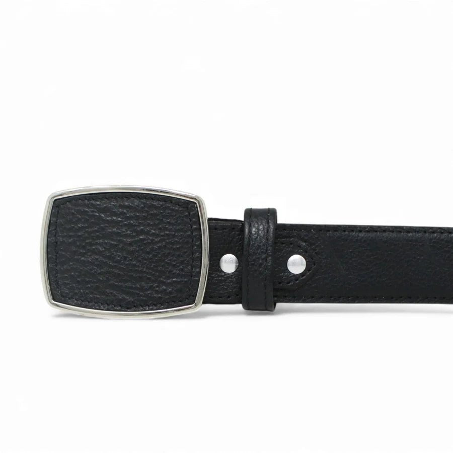 Genuine Premium Leather Western Belt with Metal Removable Buckle - Black - OriginalWestern.com