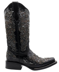 Women´s Silverton Grace All Leather Square Toe Boots-Black