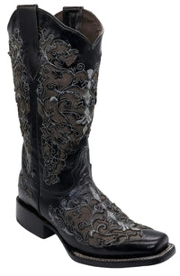 Women´s Silverton Grace All Leather Square Toe Boots-Black