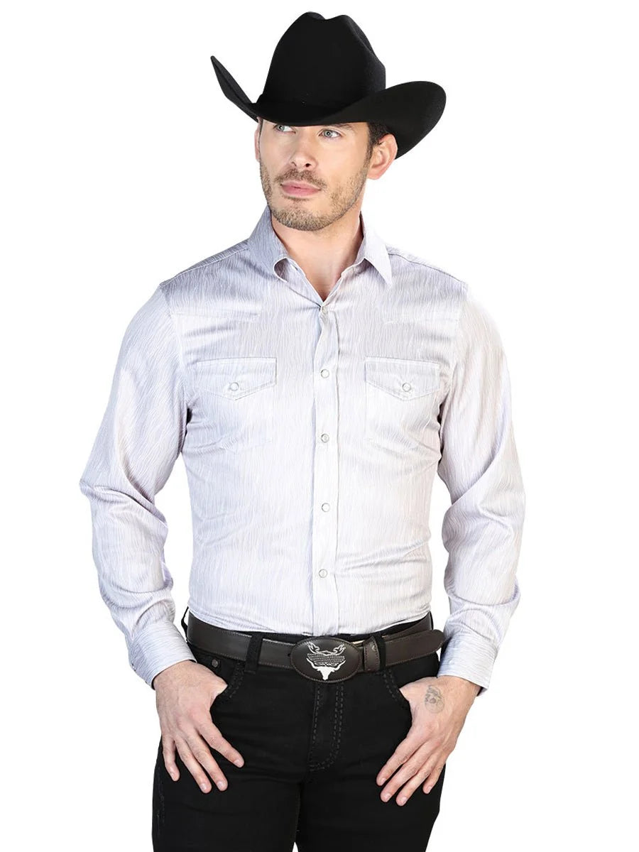 Gray Casual Long Sleeve Shirt 43949