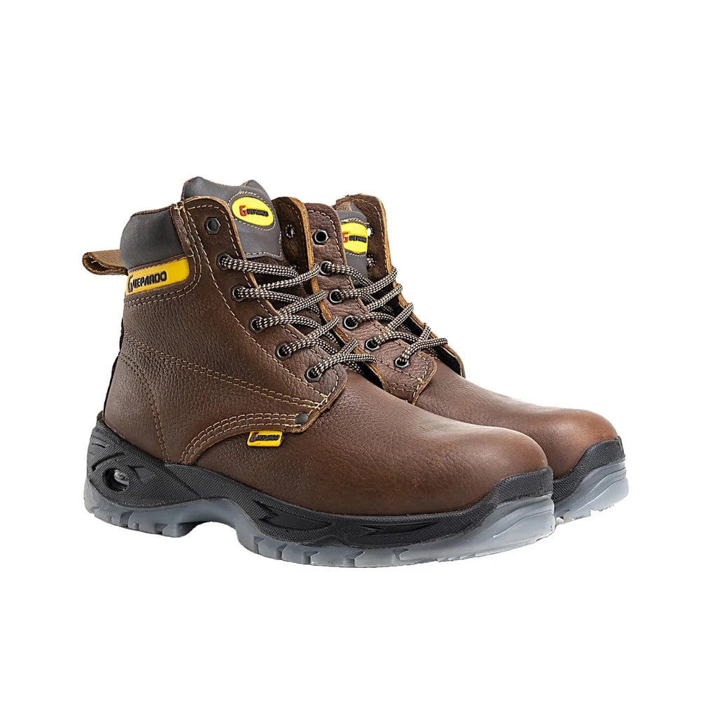 Guepardo Leather Air Bubble Heel Work Boot–Brown - OriginalWestern.com