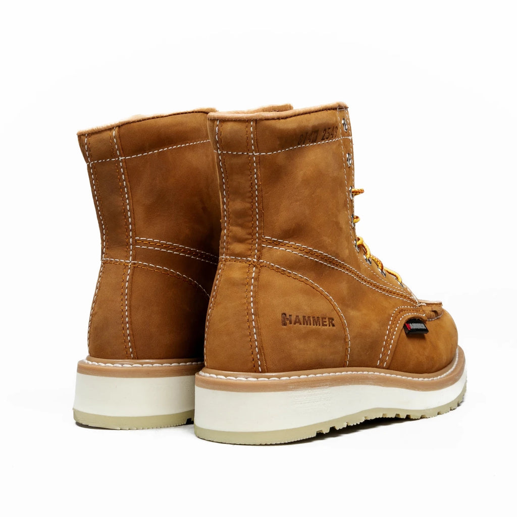 Hammer 8" Leather Men's HM814 Lace Up Work Boots - Mango - OriginalWestern.com