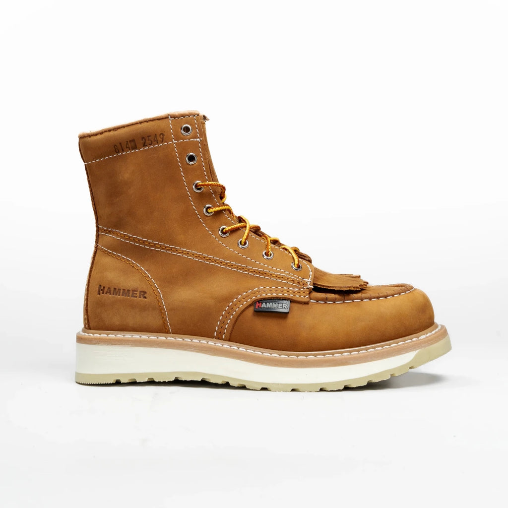 Hammer 8" Leather Men's HM814 Lace Up Work Boots - Mango - OriginalWestern.com