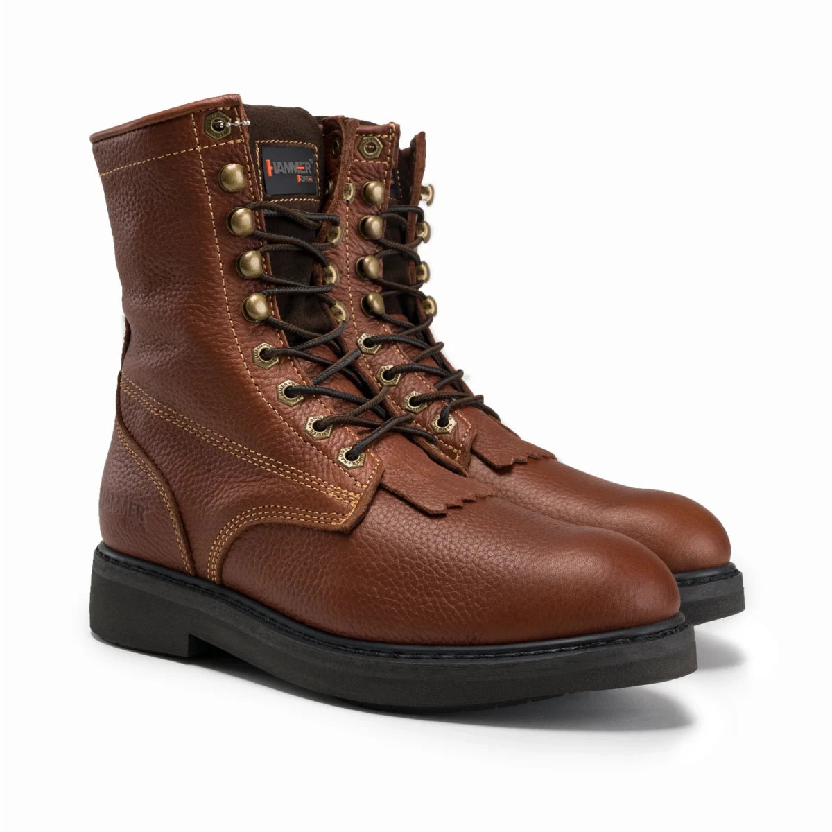 Hammer HM118 Comfort Zipper and Lacer Work Boot–Brown - OriginalWestern.com