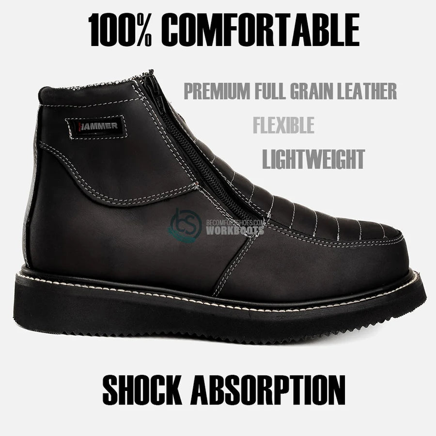 Hammer HM330 Dual Zipper Comfort Wellington Sole Work Boots–Black - OriginalWestern.com