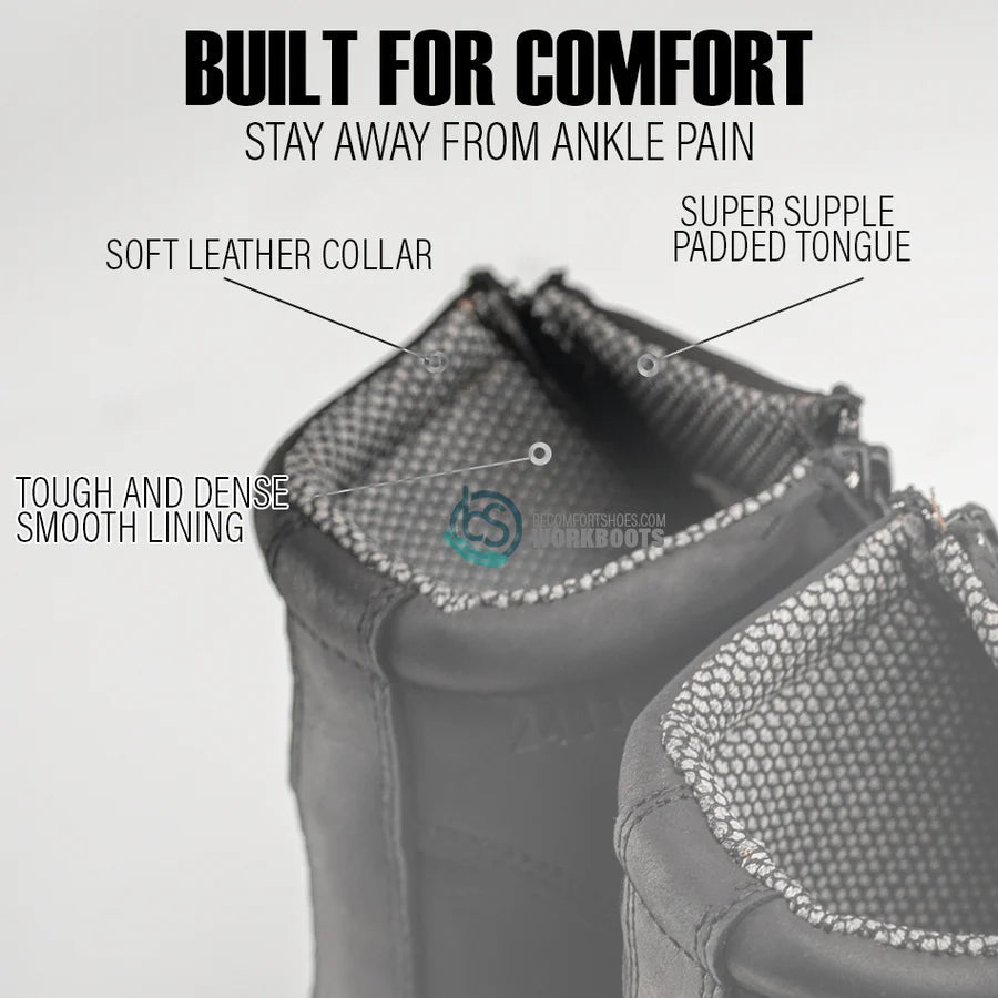 Hammer HM330 Dual Zipper Comfort Wellington Sole Work Boots–Black - OriginalWestern.com