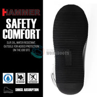 Hammer HM330 Dual Zipper Comfort Wellington Sole Work Boots–Black - OriginalWestern.com