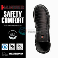 Hammer HM330 Dual Zipper Comfort Wellington Sole Work Boots–Black - OriginalWestern.com