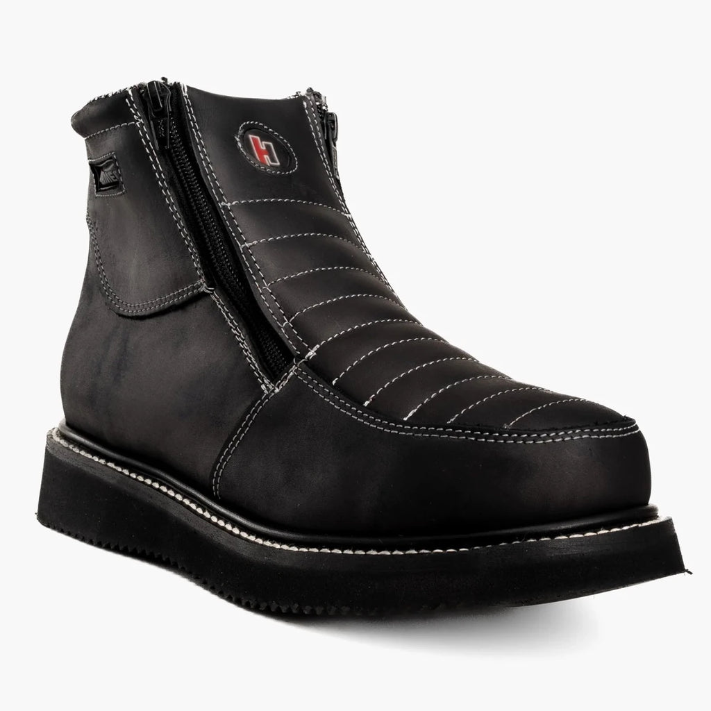 Hammer HM339 Double Zipper Comfort Work Boots–Black - OriginalWestern.com