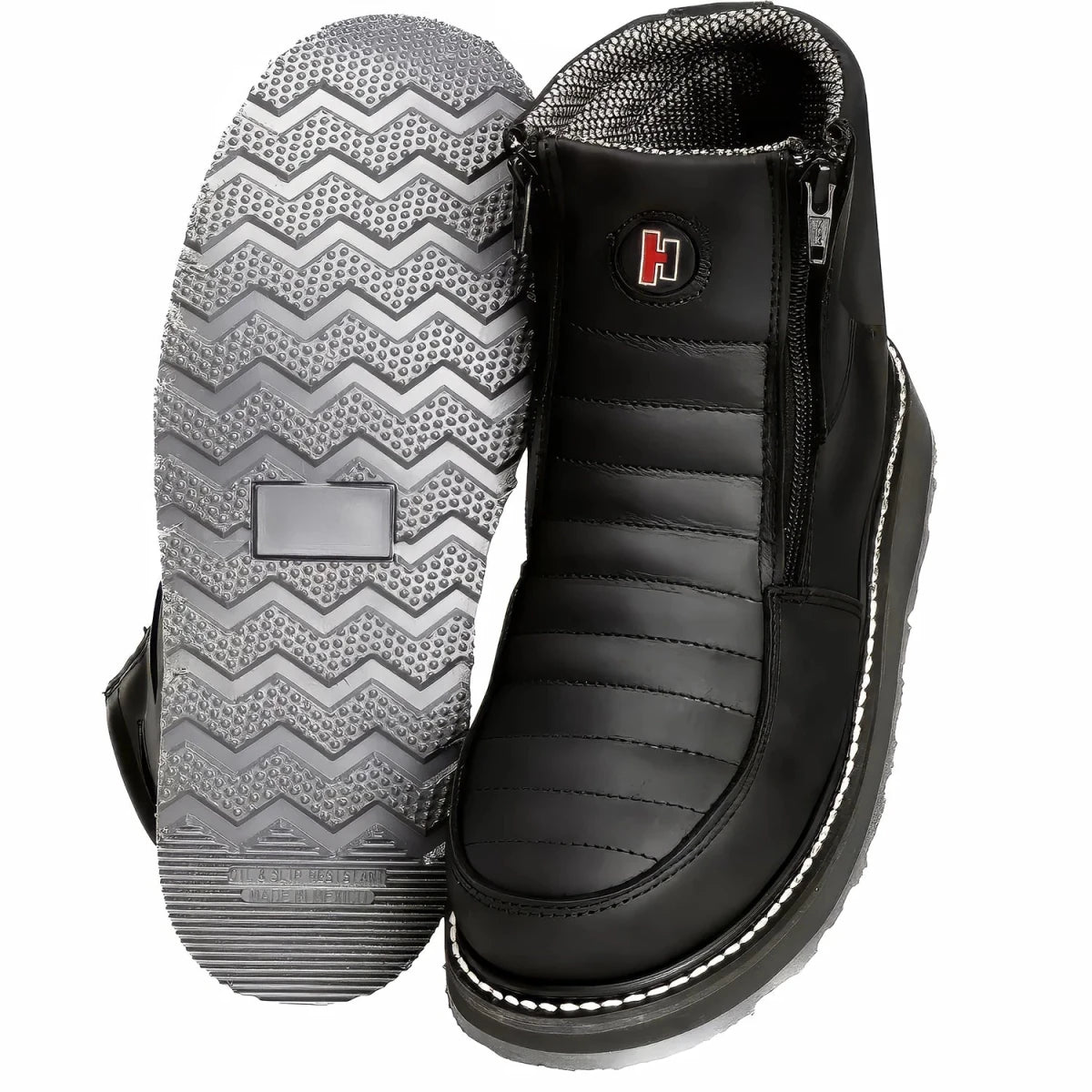Hammer HM339 Double Zipper Comfort Work Boots–Black - OriginalWestern.com