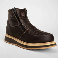 Hammer HM339 Double Zipper Comfort Work Boots–Brown - OriginalWestern.com