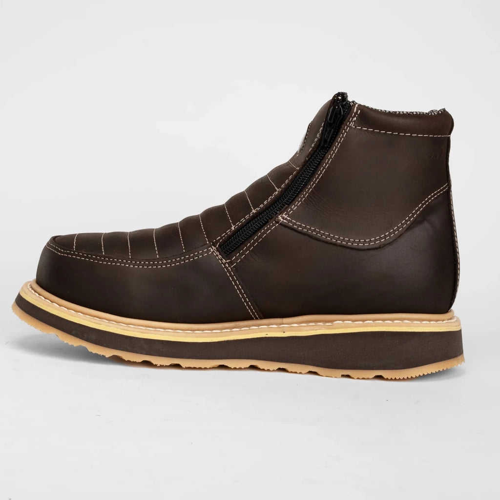 Hammer HM339 Double Zipper Comfort Work Boots–Brown - OriginalWestern.com