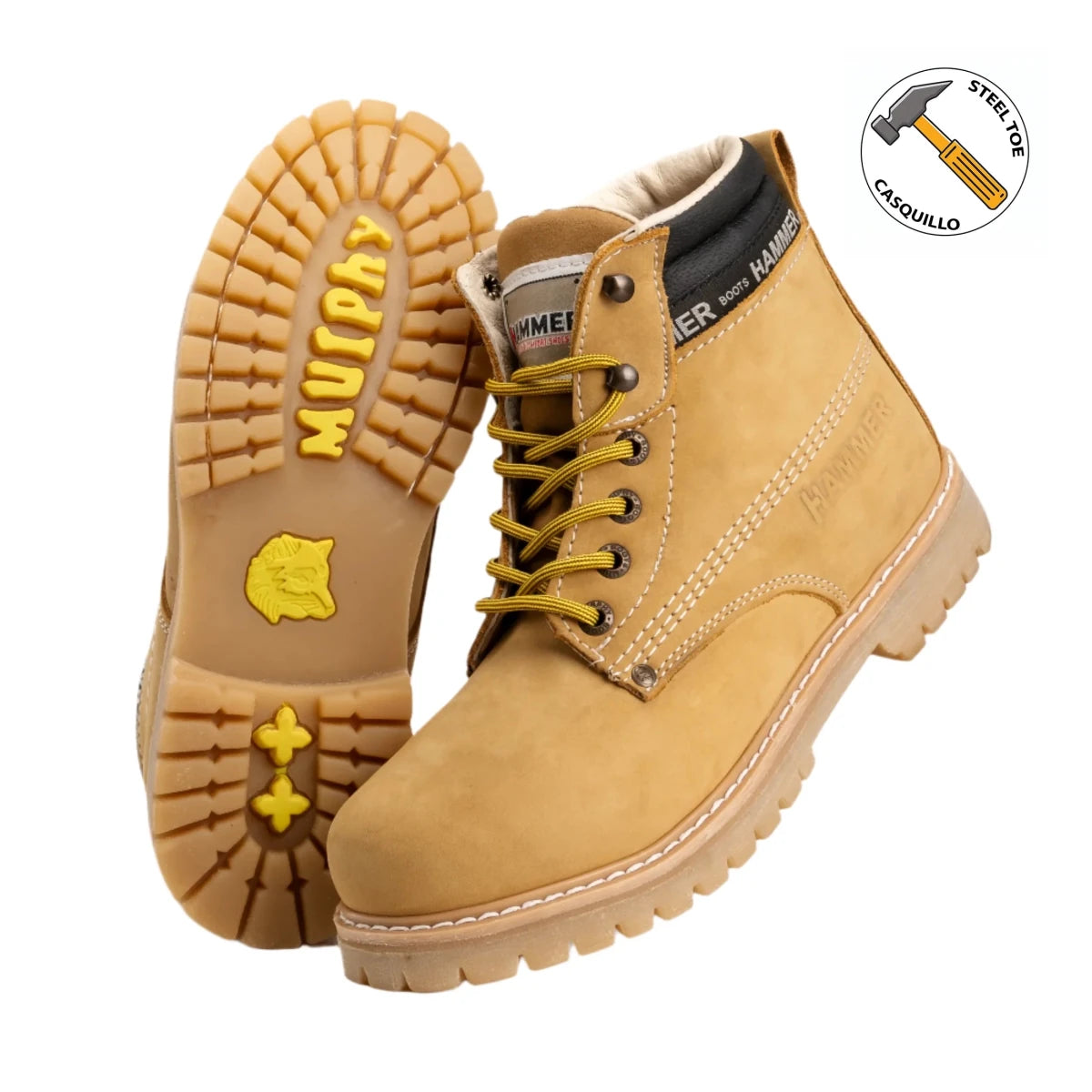 Hammer MU033 Murphy Steel Toe Tractor Sole Work Boot–Honey - OriginalWestern.com