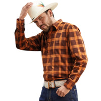 White Diamonds - Western Shirt with Snap Button- Double Pocket and Embroidered Detail -Brown WD-814