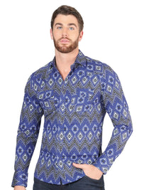 El General - Casual Long Sleeve Shirt  Blue 44429