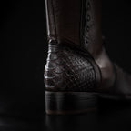 Rodeo Cartie Men's Gala Python Oval Toe Roper Boots with Zipper – Brown