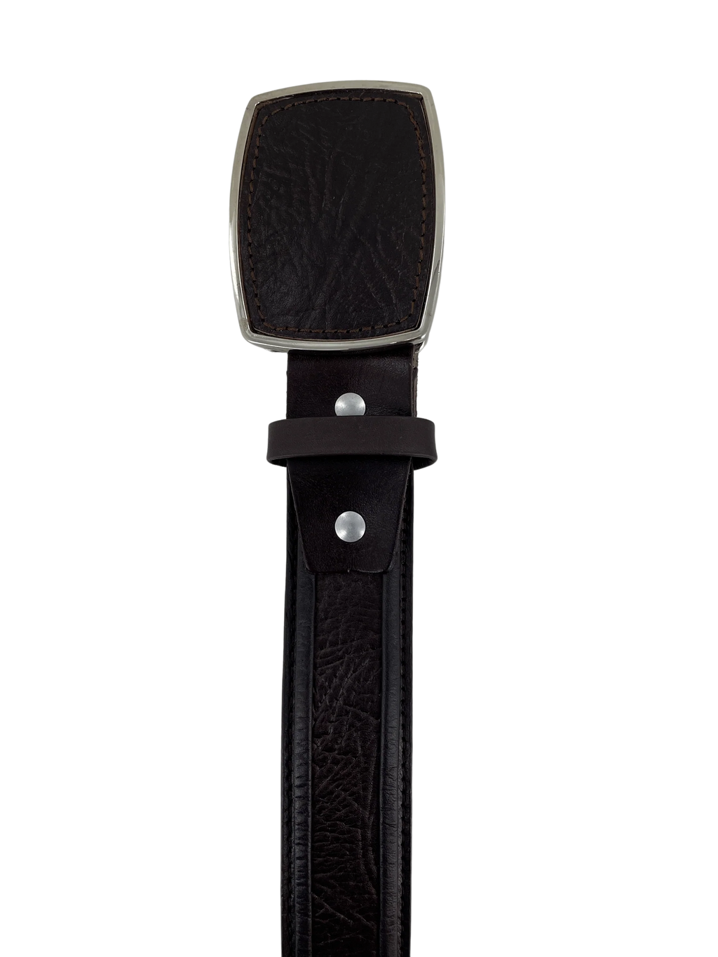 Shark Skin Print Western Belt with Removable Metal Buckle - Brown