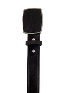 Shark Skin Print Western Belt with Removable Metal Buckle - Brown