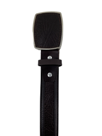 Shark Skin Print Western Belt with Removable Metal Buckle - Brown