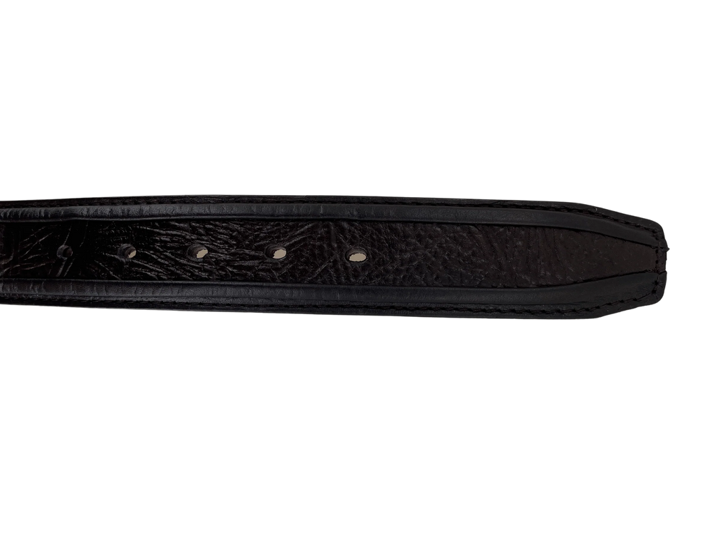Shark Skin Print Western Belt with Removable Metal Buckle - Brown