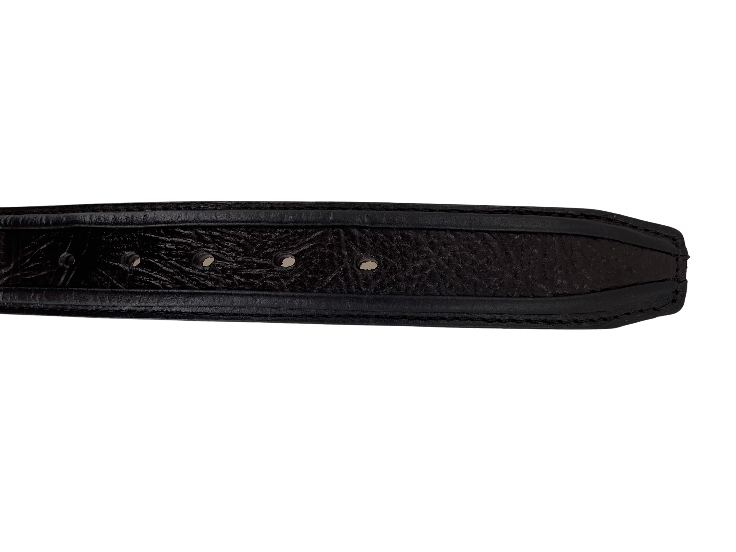 Shark Skin Print Western Belt with Removable Metal Buckle - Brown